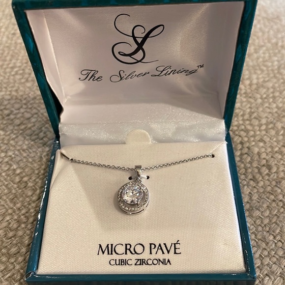 The Silver Lining Cubic Zirconia Diamond Necklace - NWT - Picture 1 of 1